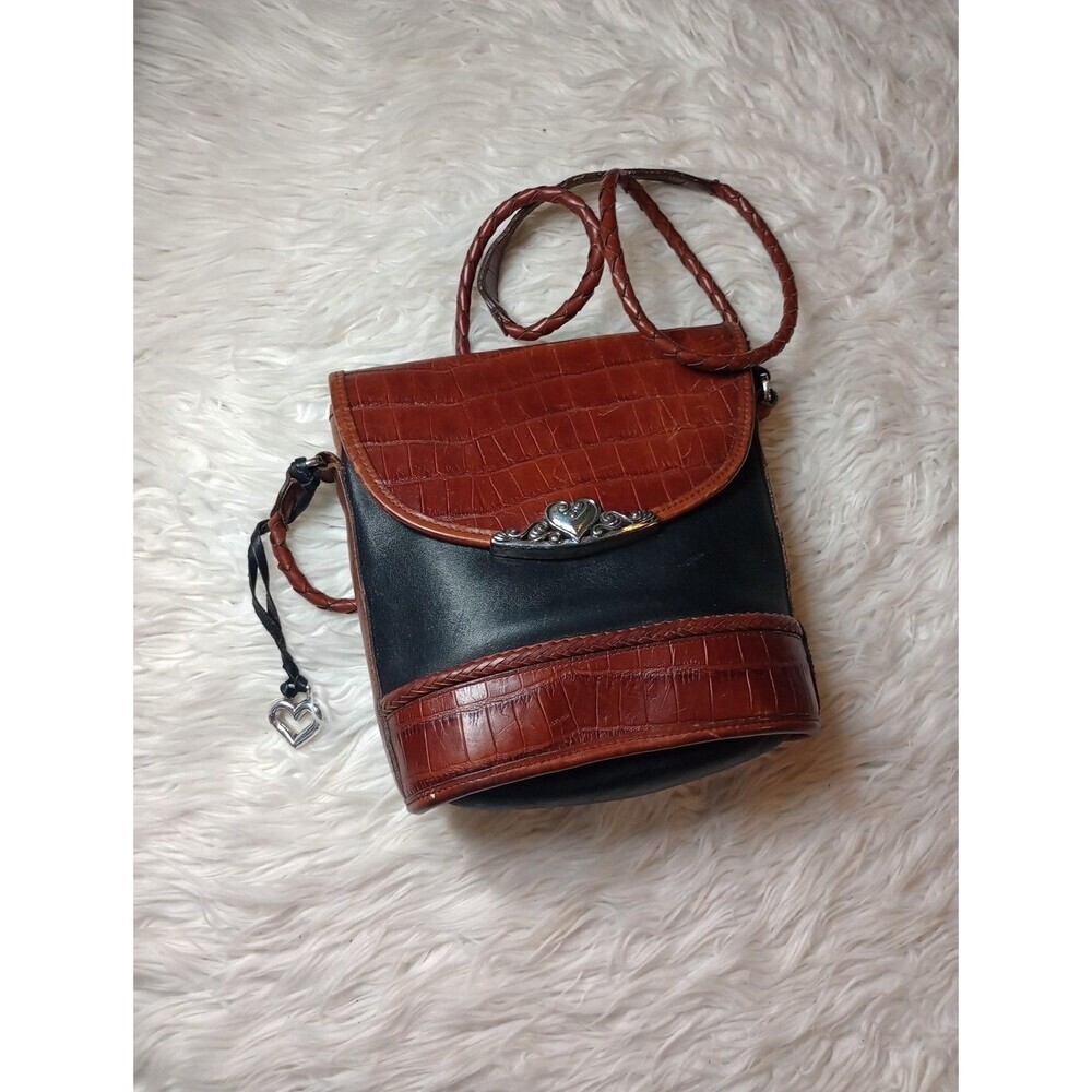 Brighton Vintage Brown Croc Leather Western Shoulder Bag No. 843895 - Picture 15 of 16